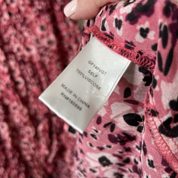 Gilbert Farrar Lightweight High Low Pink Floral Dress Size Medium - Picture 4 of 11